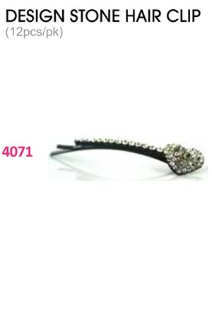 Design Stone Hair Clip : (12pcs /pk) #4071 -pk