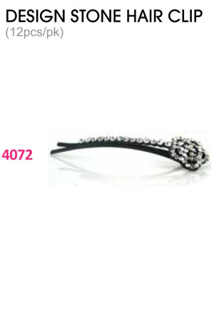 Design Stone Hair Clip : (12pcs /pk) #4072 -pk