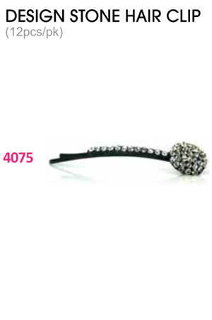 Design Stone Hair Clip : (12pcs /pk) #4075 -pk