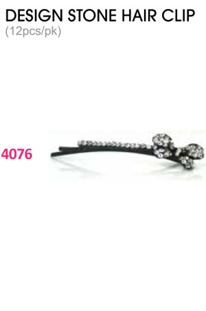 Design Stone Hair Clip : (12pcs /pk) #4076 -pk