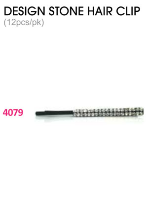 Design Stone Hair Clip : (12pcs /pk) #4079 -pk