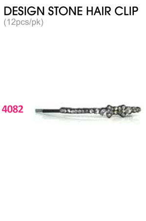 Design Stone Hair Clip : (12pcs /pk) #4082 -pk