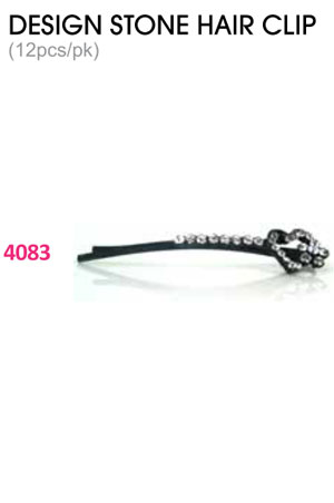 Design Stone Hair Clip : (12pcs /pk) #4083 -pk