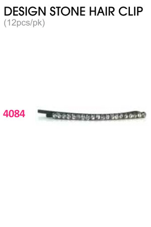 Design Stone Hair Clip : (12pcs /pk) #4084 -pk