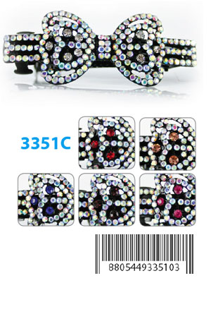 Design Stone Hair Clip(12pcs /pk) #3351C -pk(French Barrette)