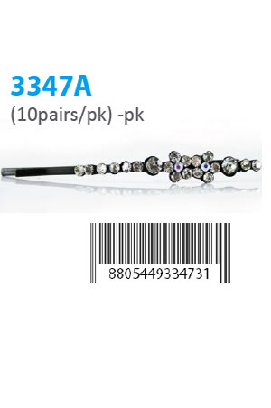 Design Stone Hair Pin (10 pairs/pk) #3347A -pk