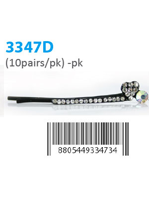 Design Stone Hair Pin (10 pairs/pk) #3347D -pk