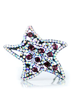 Design Stone Hair Pin :Snap Clip (12pcs /pk) #3350B -pk