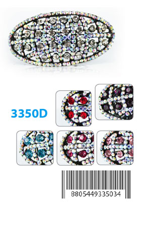 Design Stone Hair Pin :Snap Clip (12pcs /pk) #3350D -pk