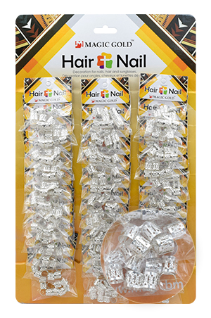 MAGIC GOLD Silver Hair & Nail Ring Bead(L) #CX7200 [36/pk]-pk