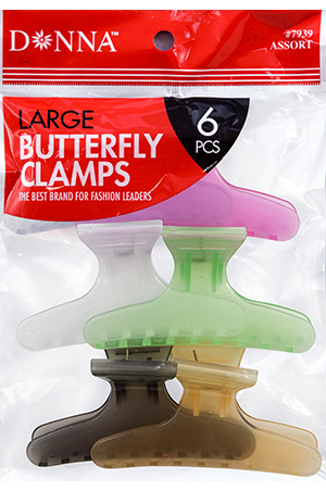 Donna Butterfly Clamps-LG(6pc)#7939-pk