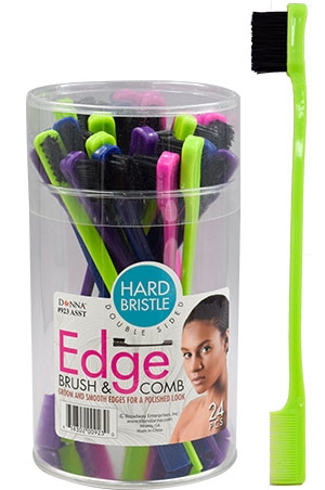 Donna Double Side Edge/Comb Brush (24pc/Jar) #923 -Jar