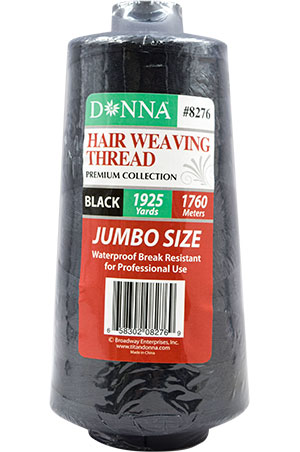 Donna Hair Weaving Thread Jumbo 1760m-Black#8276(6pc/pk) - pk