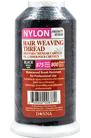 Donna Heavy Hair Weaving Thread 800m-Black#Be0677- Dz