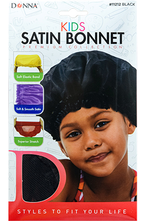 Donna Kids Satin Bonnet #11212( Black)-dz