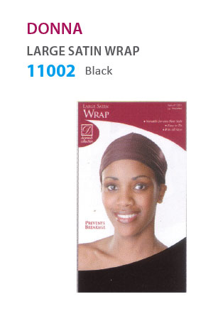 Donna Large Satin Wrap #11002 (Black) -dz