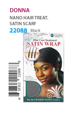 Donna Nano Hair Treat. Satin Wrap #22088 Black - dz