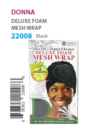 Donna Oil Treated Deluxe Foam Mesh Wrap #22008 Black - dz