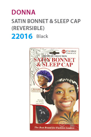 Donna Satin Bonnet & Sleep Cap (Black) #22016-dz