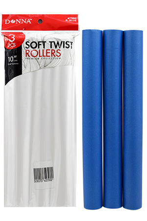 Donna Soft Twist Rollers 1 1/4x10" R Blue#7992-pk