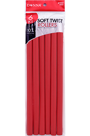 Donna Soft Twist Rollers 1/2x10" Red#7913-pc