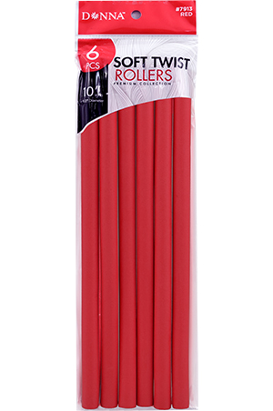 Donna Soft Twist Rollers 1/2x10" Red#7913-pk