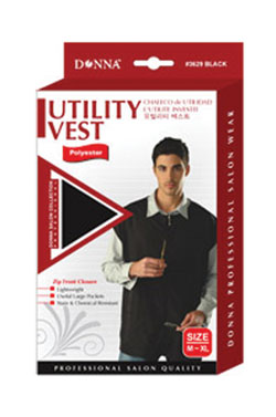 Donna Utility Vest Zip Front Closure (2X-4X) #3631Black