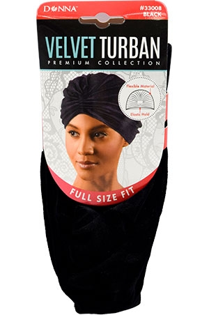 Donna Velvet Turban (Full Size)#33008 Black-dz
