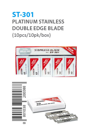 Dorco Stainless Platinum Blade #ST-301 (10x10/Box-RED)-Pk
