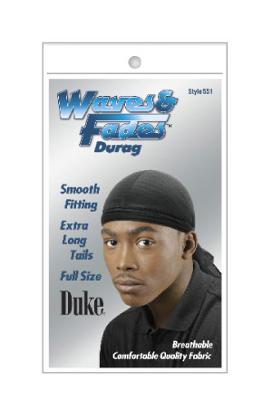 Duke Waves & Fades Durag (Black) #551-dz #24