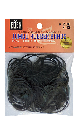 EDEN Jumbo Rubber Bands (125 pcs) Black #202 -dz