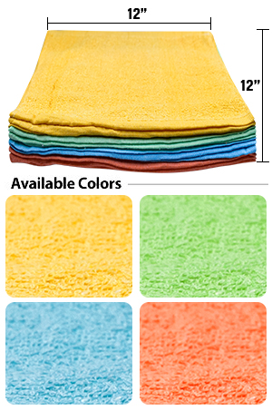 Eden Color Hand Towel (12x12) -Asst #00014 -dz