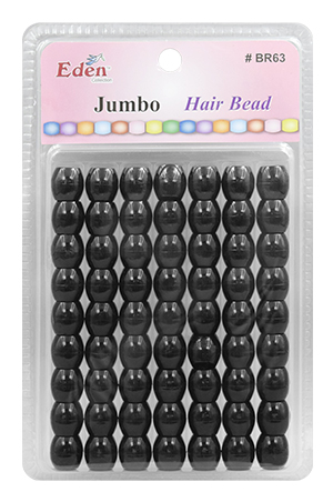 Eden  XLG Blister JUMBO Round Bead-BLK#BR63BK-pk