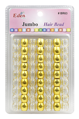 Eden  XLG Blister JUMBO Round Bead-Gold+Glitterr#BR63MGG-pk