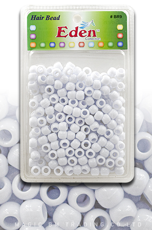 Eden  XLG Blister Med Round Bead--White#BR9W-pk