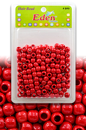 Eden XLG Blister Med Round Bead-Red #BR9RED -pk