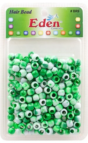 Eden 2 Tone XLG Blister Med Round Bead-Green #BR9WGRE-pk
