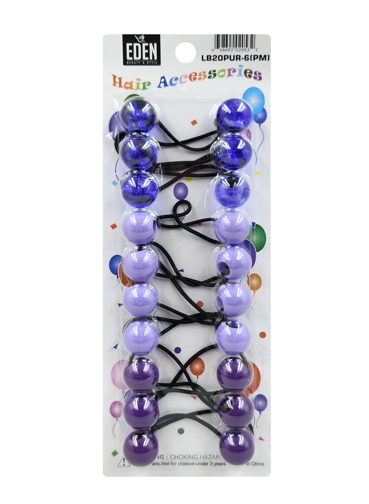 Eden 20mm Hair Ball -Purple Tone #LB20PUR-6(PM) -pk