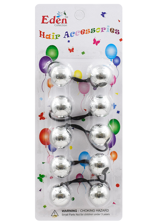 Eden 24mm Hair Ball-Silver #LB24MSIL -pk