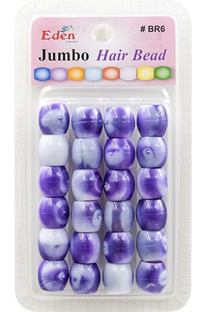 Eden Jumbo 2 Tone Color Bead PurpleTone(24ea/pk)#BR6-WPUR -pk