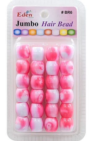 Eden Jumbo 2 Tone Color Bead-PinkTone(24ea/pk) #BR6-WPIN -pk