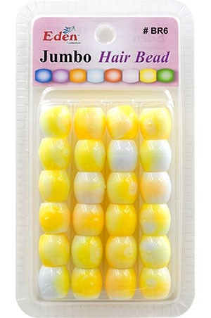 Eden Jumbo 2 Tone Color Bead-YellowTone(24ea/pk)#BR6-WYEL -pk