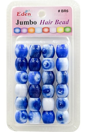 Eden Jumbo Blister Bead-Blue Tone(24ea/pk) #BR6-WBLU -pc