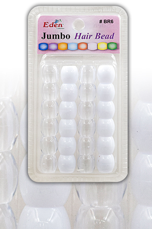 Eden Jumbo Blister SM Bead-Clear/White#BR6CW-pk