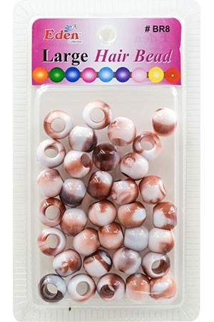 Eden LG 2 Tone Blister Bead-BrownTone(32ea/pk) #BR8-WBWN -pk