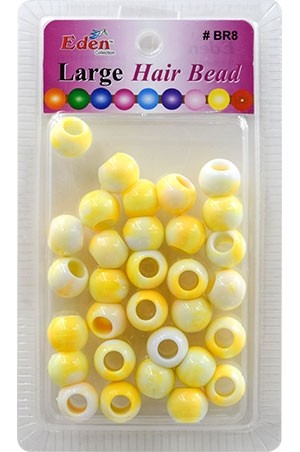 Eden LG 2 Tone Blister Bead-YellowTone(32ea/pk) #BR8-WYEL -pk