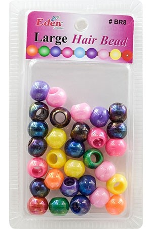 Eden LG Blister Round Bead-AB Asst(32ea/pk) #BR8-AAB -pk