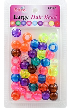 Eden LG Blister Round Bead-Clear Asst(32ea/pk) #BR8-CM -pk