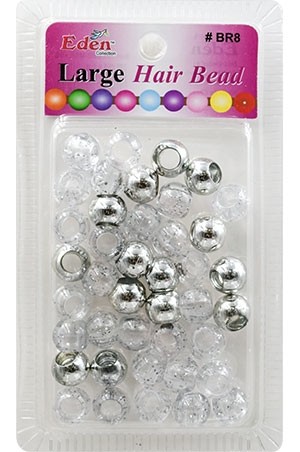 Eden LG Blister Round Bead-Sil+SiGl(32ea/pk) #BR8-MSIL+SG -pk