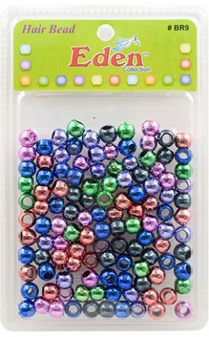 Eden Metalic XLG Blister Med Round Bead-Ast#BR9-TAST-pk